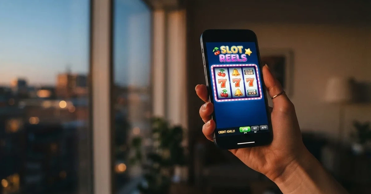 Mano che tiene uno smartphone accanto a una finestra, luce serale tranquilla — casino non aams affidabili