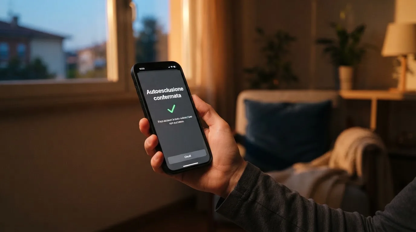 Mano che tiene uno smartphone accanto a una finestra, luce serale tranquilla — casino online con cie