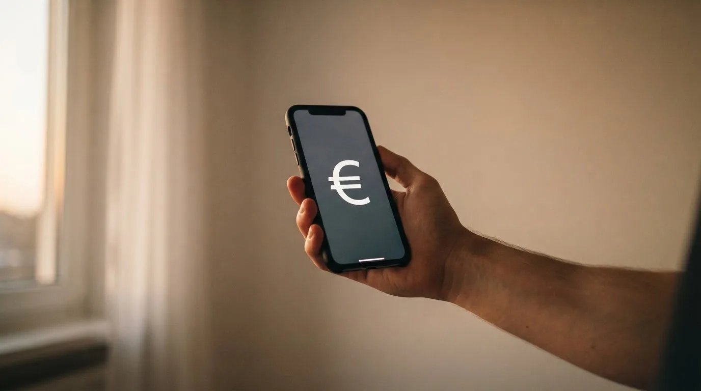 Mano che tiene uno smartphone accanto a una finestra, luce serale tranquilla — casino online italiani autorizzati aams